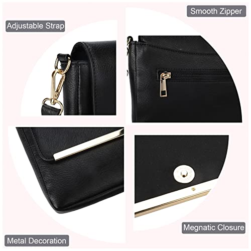 Small Crossbody Bags for Women Cellphone Purse Vegan Leather Ladies Shoulder Purse Teenager Wristlet Black Black | The Storepaperoomates Retail Market - Fast Affordable Shopping