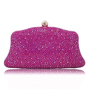 Pink Clutch Purses For Women Evening Bag Shiny Rhinestone Crystal Bag Sparkle Wallet Party Handbags