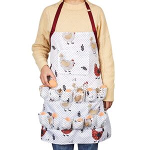Chicken Egg Collecting Apron Hen Duck Goose Egg Holder Aprons Chicken Egg Apron for Fresh Egg Adjustable Gathering Apron with Pockets for Hen Duck Goose Egg Home Kitchen Women Presents