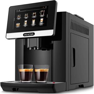 Zulay Magia Super Automatic Coffee Espresso Machine – Durable Automatic Espresso Machine With Grinder – Espresso Coffee Maker With Easy To Use 7” Touch Screen, 20 Coffee Recipes, 10 User Profiles