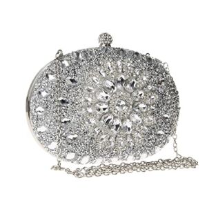 COAIMANEY Womens Sparkly Rhinestone Glitter Clutch Purse Evening Handbag Shoulder Bag for Wedding Party Prom