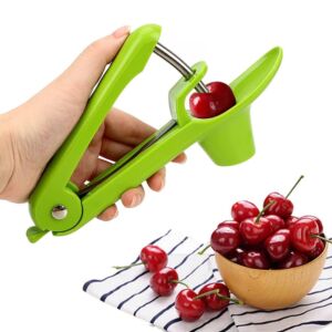 Cherry Pitter Tool, Portable Olive and Cherry Pitter Remover, Multi-Function Fruit Corer and Pitter Remover, Suitable for Home Kitchen, Cherry, Jujube (green)