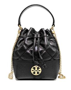 Tory Burch 87869 Willa Mini Black With Gold Hardware Women’s Drawstring Bucket Bag
