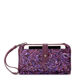 Sakroots Womens Bag in Eco-twill, Convertible Purse With Detachable Wristlet Strap, Includes Large Smartphone Crossbody, Violet Treehouse, One Size US