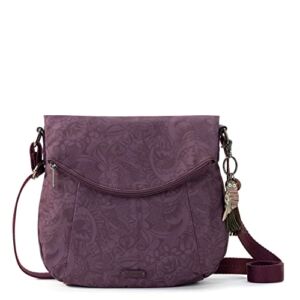 Sakroots Womens Bag in Eco-twill, Multifunctional Purse With Adjustable Strap & Zipper Pockets, Sustainable Women s Eco Twill Foldover Crossbody, Plum Spirit Desert, One Size US