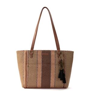 Sakroots Metro Tote Bag Fabric, Large & Roomy with Zip Closure, Sustainable & Durable Design, Sienna Spirit Desert Woven