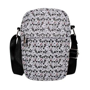 Buckle Down Disney Bag, Cross Body, Mickey Mouse Expression Blocks White, Vegan Leather