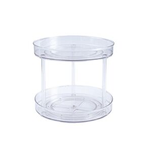puseky Dual-layer Rotating Seasoning Stand Storage Rack Cosmetics Container for Home Kitchen Bathroom