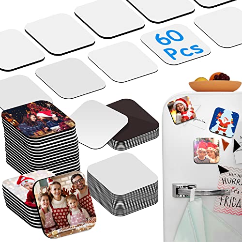 60 Pcs Sublimation Blank Fridge Magnets for Home Kitchen Refrigerator Microwave Oven Wall Door Decoration or Office Calendar with 30 Pcs Sublimation Printing Square Blank, 30 Pcs DIY Metal Magnetic | The Storepaperoomates Retail Market - Fast Affordable Shopping