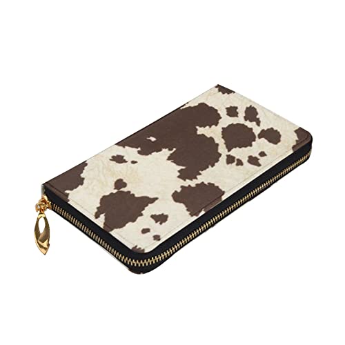 Cow Fur Print Print Men’S And Women’S Leather Wallets Clutches And Wallets Soft Leather Print Zip Multi Card Slots | The Storepaperoomates Retail Market - Fast Affordable Shopping