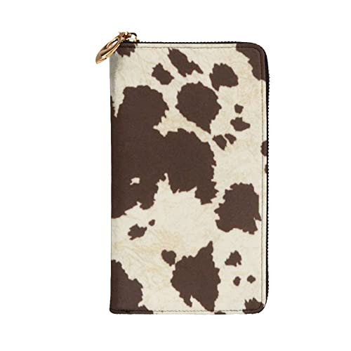 Cow Fur Print Print Men’S And Women’S Leather Wallets Clutches And Wallets Soft Leather Print Zip Multi Card Slots | The Storepaperoomates Retail Market - Fast Affordable Shopping