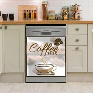 ETER Coffee Kitchen Decor Microwave and Oven Magnetic Sticker,Vintage Simplicity Coffee Decal Dishwasher Magnet Decorative Cover,Refrigerator Panel Vinyl Coffee Cup Sticker Home Cabinet Decoration