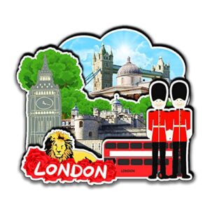 London UK Refrigerator Magnets 3D Wood Products Friction Resistant Travel Souvenirs Home and Kitchen Decor