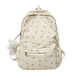 Cute Kawaii Backpack Floral Backpack for School Coquette Aesthetic Backpack Rucksack for Women Girls Back to School Supplies Coquette School Bag