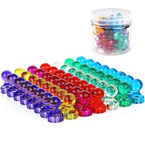 Push Pin Magnets,60 Pack 8 Assorted Color Strong Magnets,Magnetic Push pin Perfect to use as Refrigerator Magnets,Magnets for Fridge,Whiteboard Magnets, Map Magnets,for Kitchen Office Classroom
