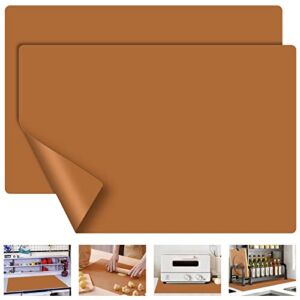 2 PCS Silicone Mats for Kitchen Counter,Avkast Multipurpose Counter Protector Mats for Kitchen,Craft,Home – 23.6″x15.7″ Countertop Mats Stain Resistant & Waterproof – Brown