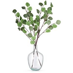 Bfttlity Clear Glass Vase Tall Farmhouse Vase for Branches Glass Vases for Centerpieces in Home Decoration (S)