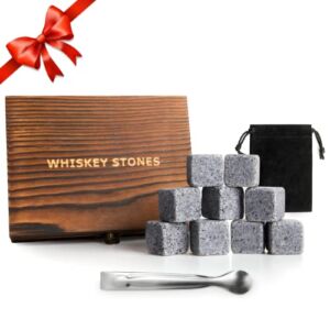 X Home Whiskey Stones Set, A Neat Little Whiskey Gifts for Men on Christmas, Birthday, Anniversary, Reusable, 12 Pieces