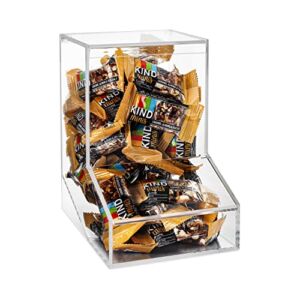 SimplyImagine Acrylic Candy Dispenser Bin with 2 Lids for Bulk Candy Storage – Bubble Gum, Lollipops, Chocolate and More Snacks – For Home, Desktop, Tabletop or Wall Mount Use