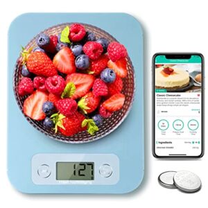 Digital Food Scale – Smart Kitchen Scales with Nutrition Calculator APP, Gram Scale for Food Ounces and Grams, Food Scale for Weight Loss, Baking, Cooking, Calorie Scales with 0.1oz Accuracy (3g-5kg)