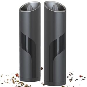 【2 Packs】Smart Salt and Pepper Mills Set,45° Gravity Induction Self-Start,Adjustable Coarseness and Refillable,One-Handed Operation,Automatic Pepper Grinders,Home Kitchen, BBQ, Party, Picnic, Camping