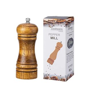 Okngr Salt and Pepper Grinder Set,Wooden Pepper Mill Grinder,Manual Salt and Pepper Mills Ceramic Rotor with Adjustable Coarseness,Salt Shakers for Home Kitchen BBQ