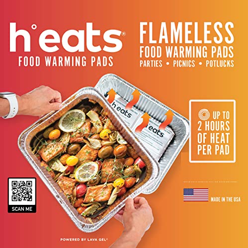 Heats Flameless Food Warming Pads | Water Activated Disposable Food Warmer for Parties | Used w/ Aluminum Pans, Chafing Dish, Kitchen Accessories | Fits Foil Pan Half Size (Pans NOT Included) | 2 pack | The Storepaperoomates Retail Market - Fast Affordable Shopping