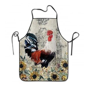 Chicken Aprons Rooster Decor Home Kitchen Cooking Apron Vintage Sunflower Farmhouse Waterproof Apron for Women Chef Painting BBQ Labor Thanksgiving Day Gifts