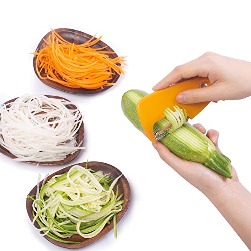 Kitchen Gadgets Set 3 Pcs – Stackable Vegetable Peelers for Space Saving, Sharp Stainless Steel Blade Straight, Serrated, Julienne for Kitchen Potato Apple Carrot Fruit and Veggie(Blue/Orange/Green) | The Storepaperoomates Retail Market - Fast Affordable Shopping