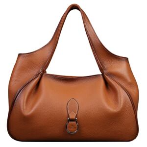 Large Genuine Leather Purses and Handbags for Women, Organized Hobo Bag Top Handle Satchel Soft Retro Shoulder Bag