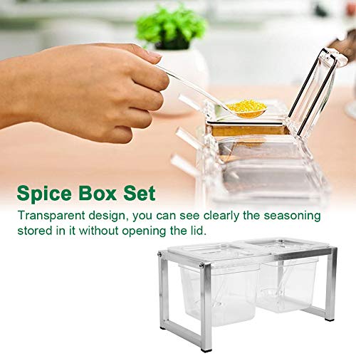 SunshineFaceTransparent Seasoning Box Pepper Salt Condiment Can Storage Container for Home Kitchen | The Storepaperoomates Retail Market - Fast Affordable Shopping