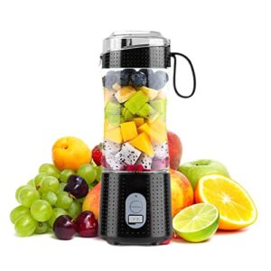 Portable Blender Personal Size Blender – 13Oz USB Rechargeable 4000mAh Mini Blender | BPA-Free 6 Blades Juicer Cup for Juice, Shakes and Smoothies, Food Mixer | For Home Sports Outdoors Travel Blender