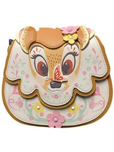 Danielle NicolexDisney Bambi Scallop Saddle Crossbody Bag – Fashion Cosplay Disneybound Cute Crossbody Bags, Multicolor