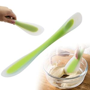 Silicone Spatulas Scraper Spoon 2-in-1Heat Resistant Kitchen Gadget for Cooking Baking Spreading Mixing Supplie Cake Tool Ideal Gift Good Grip Home Utensil for Dad Mom Kitchen Gadget Accessory (Green)