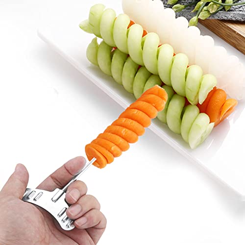 2PCS Manual Potato Roller, 7.20 x 2.76 In Manual Carrot Cucumber Carving Roller, Stainless Steel Portable Vegetable Spiral Cutter, Kitchen Cutting Tool for Home Kitchen | The Storepaperoomates Retail Market - Fast Affordable Shopping