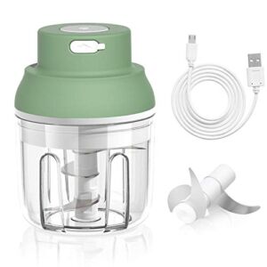 Electric Mini Garlic Chopper With 45W Motor And 3-Leaf Blade, Mini Chopper Food Processor by BLUE ELF for Chop Onion Garlic Vegetable Pepper Meat Salad And Baby Food, 250Ml Portable And Wireless Garlic Chopper, Perfect for Home Kitchens