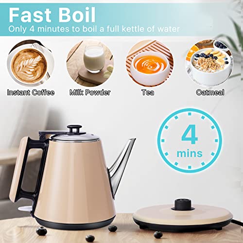 BOMICHING Electric Water Kettle, Double Wall Electric Kettle, Food Grade Stainless Steel Electric Tea Kettle, Electric Kettles For Boiling Water BPA Free, Auto Shut-off, Boil-Dry Protection | The Storepaperoomates Retail Market - Fast Affordable Shopping