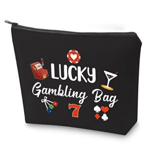 ZJXHPO Casino Lover Gift Lucky Gambling Bag Hangbag Cash Bag for Gambler Poker Player (BL Lucky)