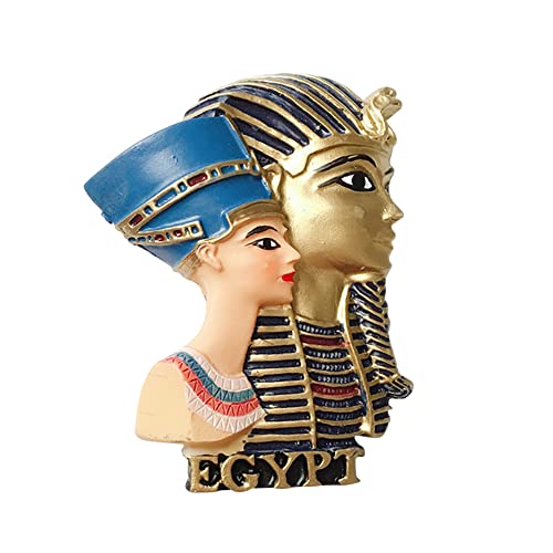 3D Egyptian Pharaoh and Queen Egypt Fridge Magnet, Egyptian Souvenir Gift, Home Kitchen Office Decoration Magnetic Sticker Craft | The Storepaperoomates Retail Market - Fast Affordable Shopping