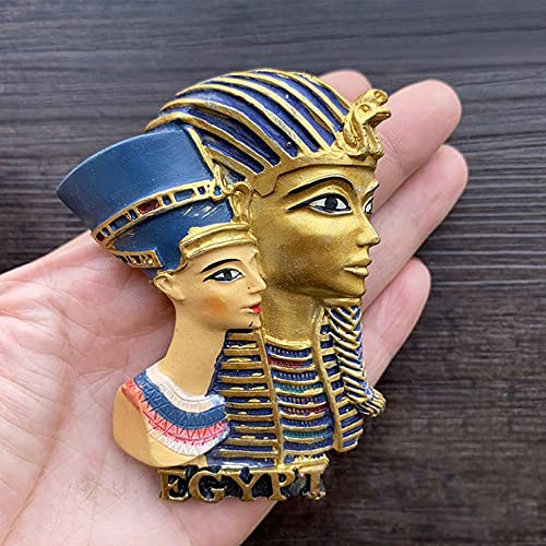 3D Egyptian Pharaoh and Queen Egypt Fridge Magnet, Egyptian Souvenir Gift, Home Kitchen Office Decoration Magnetic Sticker Craft | The Storepaperoomates Retail Market - Fast Affordable Shopping