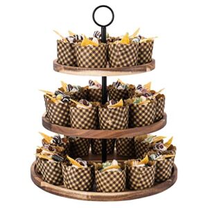 3 Tier Cupcake Stand, Large Wood Tiered Serving Tray Cupcake Tower, Serving Stand Display Dessert Cookie Candy Buffet Holder for Home Tea Party, Wedding, Farmhouse Decor, Kitchen Decor