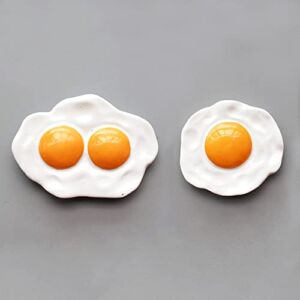 2 PCS Resin Fried Egg Refrigerator Magnet, 3D Egg Home Decoration Fridge Magnetic Stickers Photo Office Message Kitchen Accessories