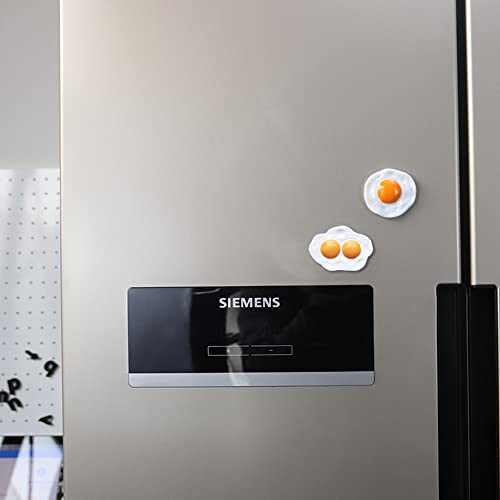 2 PCS Resin Fried Egg Refrigerator Magnet, 3D Egg Home Decoration Fridge Magnetic Stickers Photo Office Message Kitchen Accessories | The Storepaperoomates Retail Market - Fast Affordable Shopping