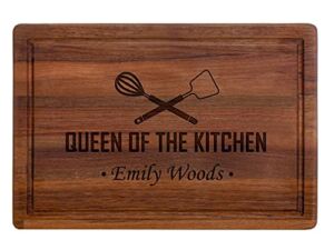 Women Gifts for Christmas, Personalized Women Cutting Board for Kitchen, Queen of the Kitchen, Cool Xmas Gifts for Mom, Grandma, Sister, Wife, Custom Board for Mothers Day, Birthday, Anniversary