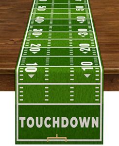 Nepnuser American Football Court Table Runner Touch Down Football Birthday Party Decoration Boy Sport Farmhouse Home Dining Room Kitchen Table Decor