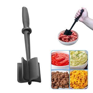 ELBAD Meat Chopper, Ground Beef Masher – Useful Kitchen Gadgets, Multifunctional Chopper for Beef, Hamburger Meat, Mashing Potato, Safe Accessories, Heat Resistant Nylon, Non-Stick Cookware, Black
