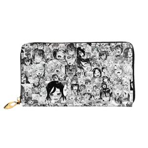 Sexy Lewd Face Anime Women Man’S Wallet Leather Purse Card Case Big Capacity Notecase Moneybag