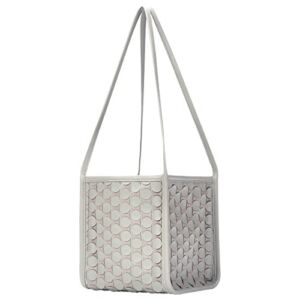 KWANI 0917 Handmade Weaving Tote Shoulder Bags for Women and Ladies (Warn Grey)