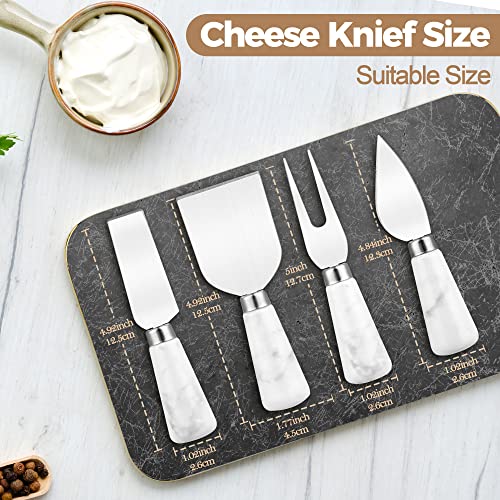 4PCs Stainless Steel Cheese Knife Spreader Set with Ceramic Handle, Cheese Shaver, Butter Spatula Knives, and Fork for Kitchen, Home. Best Gift for Friends, Thanksgiving, Birthday Party (Marble White) | The Storepaperoomates Retail Market - Fast Affordable Shopping