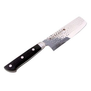 Sharp Knife Noushu Masamune Saku Hammered Tsuchime Nakiri 160mm Japenese Knife Table Knife Multipurpose Chef Knife Dinner Knives Fruit Knife for Home and Kitchen